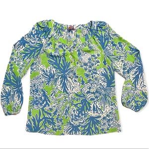 Lilly Pulitzer EUC Elsa Silk Blouse No Flaws Size S